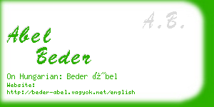 abel beder business card